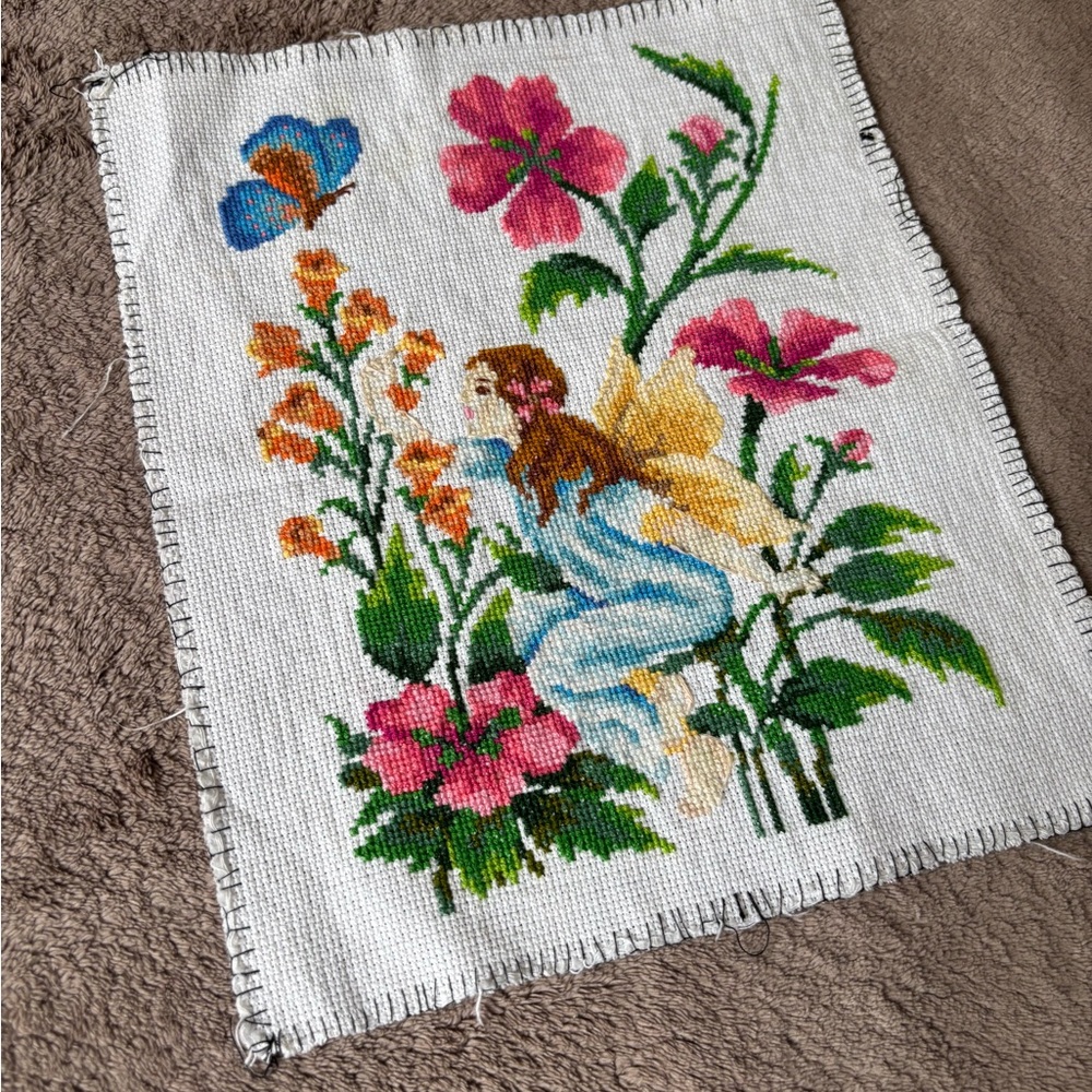 Enchanting Fairy Garden Cross-Stitch Art